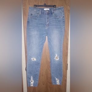 KanCan leopard patch jeans